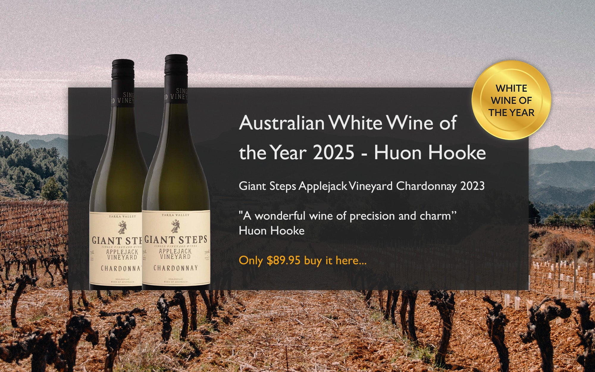 Giant Steps Applejack Chardonnay 2023 - White Wine of the Year Huon Hooke