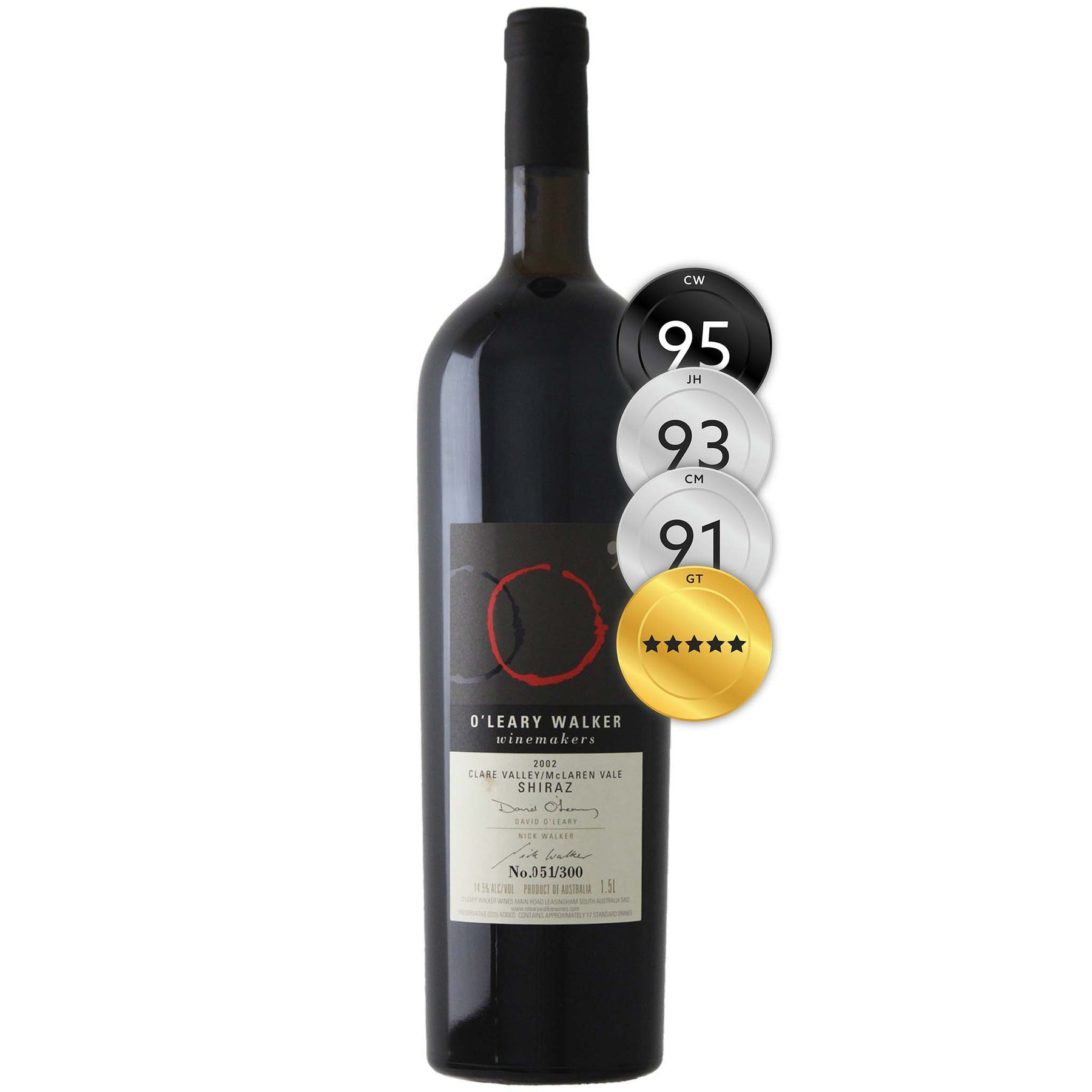 O'Leary Walker Clare/McLaren Vale Shiraz 2002 (1500ml)