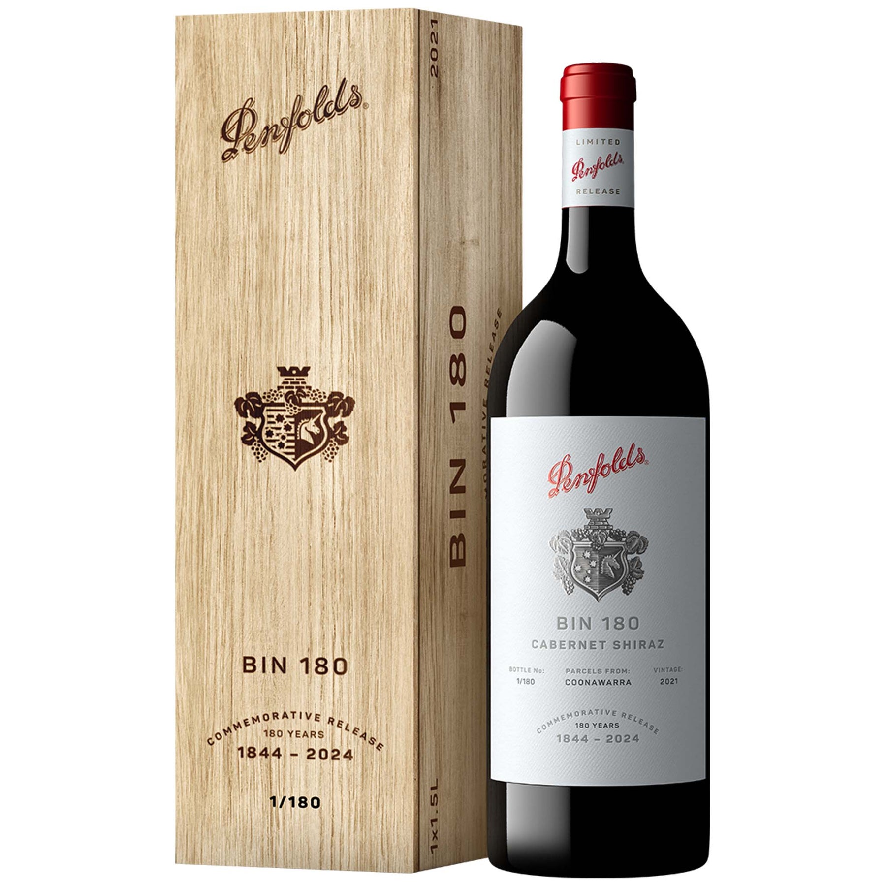 Penfolds Bin 180 Cabernet Shiraz 2021 (1500ml) Gift box