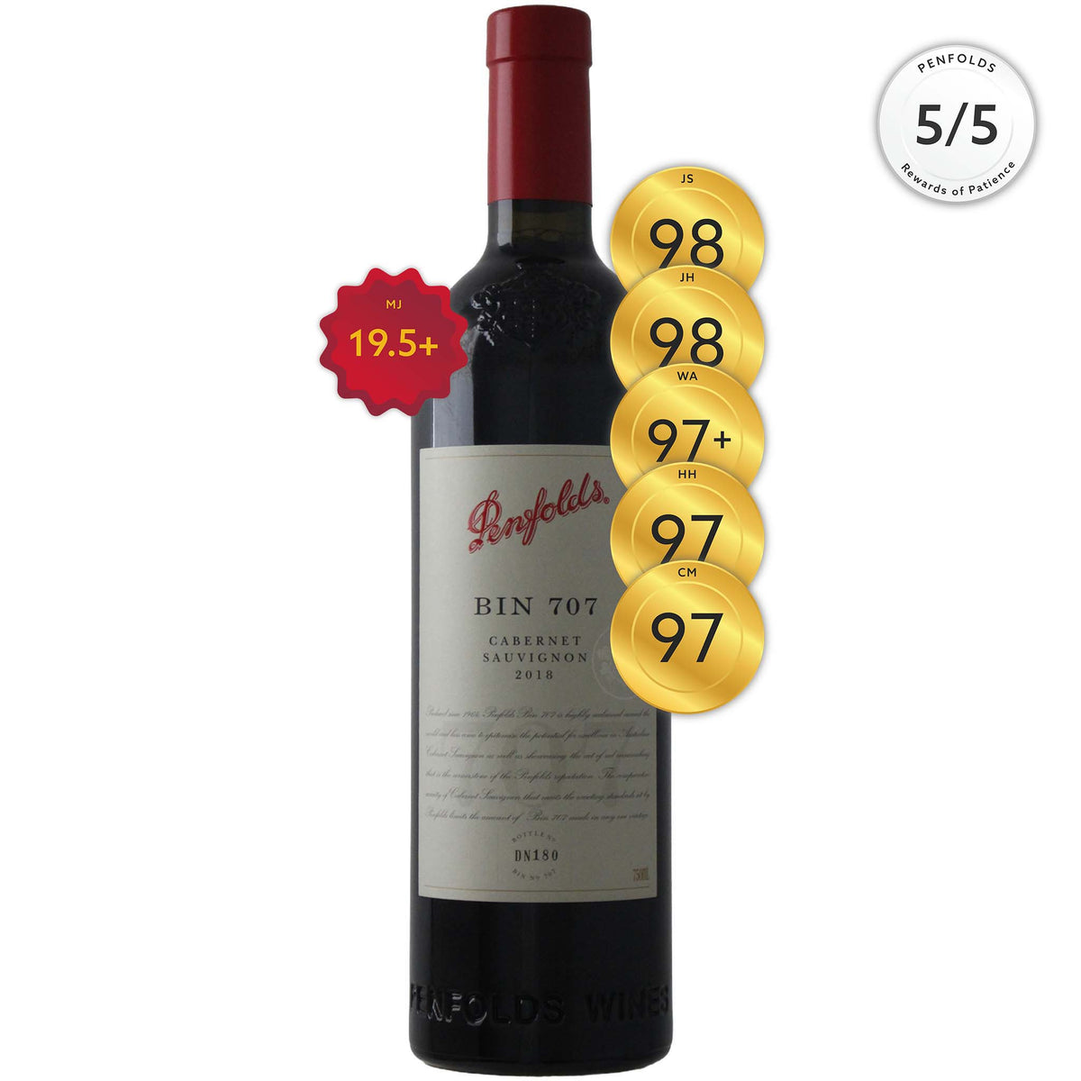 Penfolds Bin 707 Cabernet Sauvignon 2018 (Gift Box)