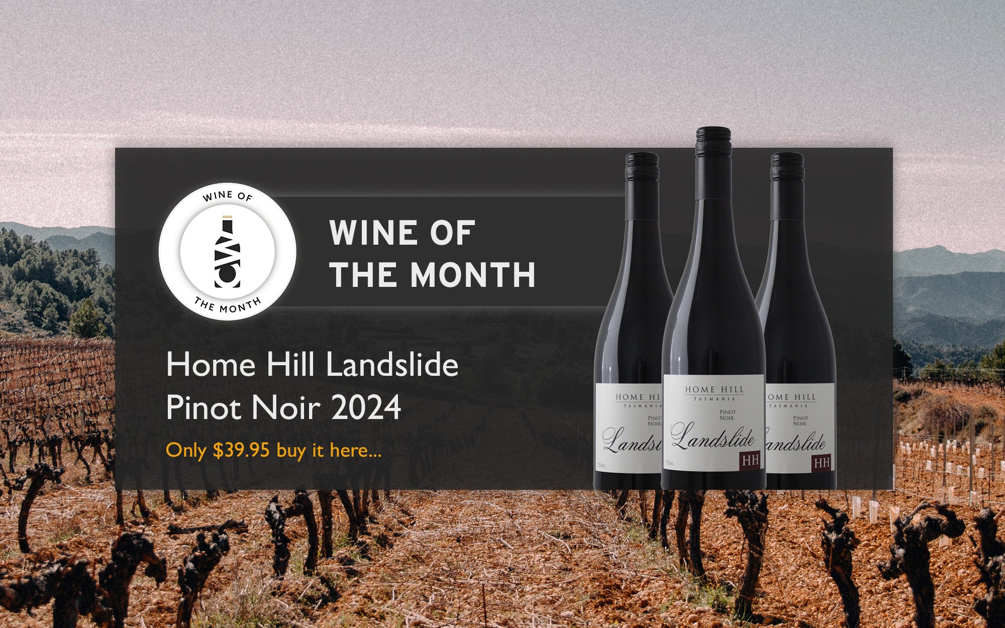 Wine of the Month Home Hill Landslide Pinot Noir 2024